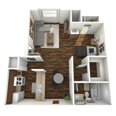 Floor plan for studio, 1 bath, 450 sqft